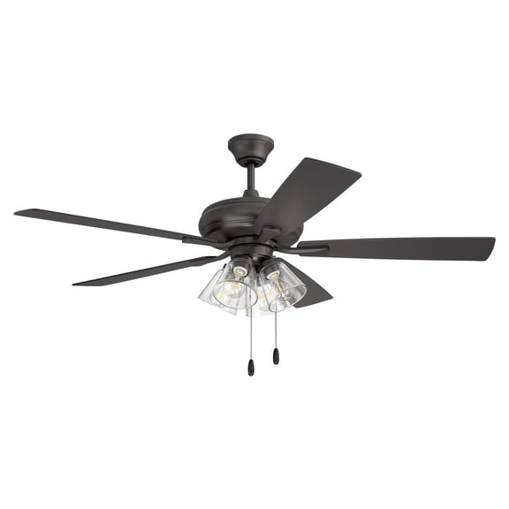 Eos Clear 4 Light 52 in. Classic Bronze Ceiling Fan w/ Light Kit Included