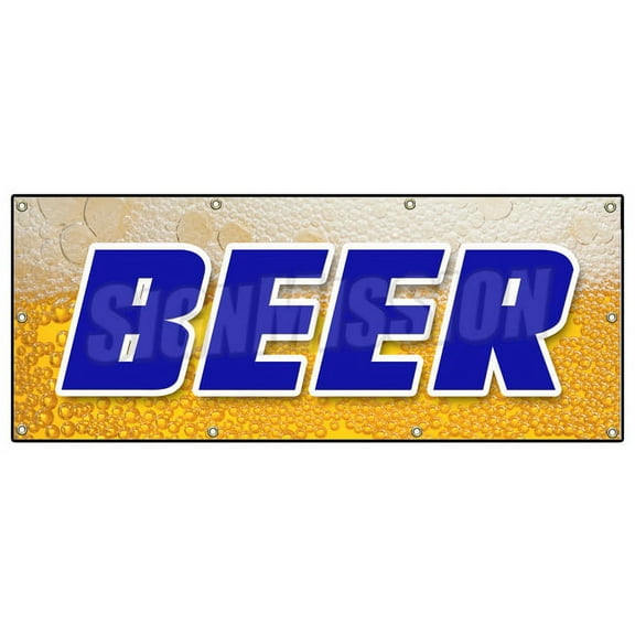 36"x96" BEER BANNER SIGN brew beer beverage keg bar restaurant liquor