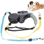 Dual Retractable Dog Leash, Extendable Dog Leash Feel Comfortable with Spotlight Pet Leash Dog Leash with Lanyard for Dogs for Go for Walk Black