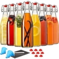 thumbnail image 1 of Botellas de vidrio con tapa abatible y sello de goma hermético para cerveza, kombucha, kefir, extracto de vainilla, 1 of 4