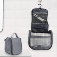 thumbnail image 2 of Bolsa organizadora de estuche de artículos de tocador para maquillaje y cosméticos de viaje, bolsa de almacenamiento para colgar (gris oscuro), 2 of 8