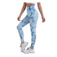 thumbnail image 1 of Mujeres Butt Leggings Gimnasio Tie Dye Push Up Hip Lift Cintura alta Deportes Pantalones de chándal Medias para trotar Correr Ciclismo Yoga Prendas para la parte inferior del cuerpo Azul claro L Guardurnaity AP019361-20, 1 of 6