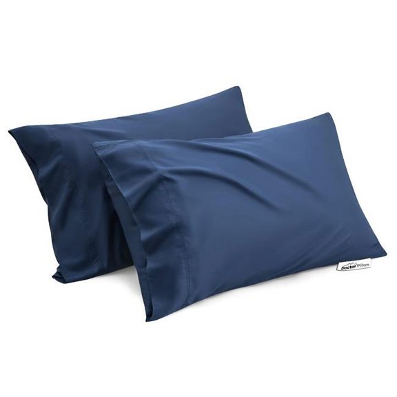 Dr Pillow BK4859 20 x 30 in. CSBY Bamboo Cooling Queen Size Pillowcase, Navy Blue - Set of 4