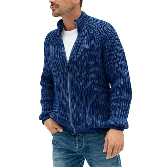 Capreze Mens Solid Color Sweaters Casual Open Front Cardigan Sweater