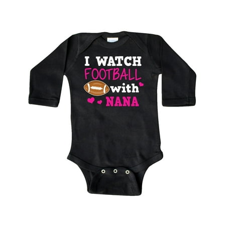 

Inktastic I Watch Football with My Nana Gift Baby Girl Long Sleeve Bodysuit