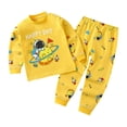 thumbnail image 4 of Quealent 6M-12Y Infant Kids Toddler Girls Boys Soft Comfy Modal Tencel Sleepwear Pajamas 2pcs Set (Yellow, 7-8 Years), 4 of 4
