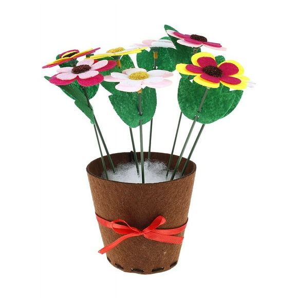 MesaSe Flower Growing Kit Garden Building Toys Flower Pot Crafts Toy for Decoration Non-woven DIY Flower Pot Improve Fine Motor Skills Flowerpot for Kids Gift Narcissus