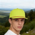 thumbnail image 5 of QURATI Mens Hats Sporty Flat Brim Baseball Cap with Embroidery Hats for Men Yellow, 5 of 6