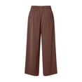 thumbnail image 6 of RUTAYY Women's Pants High Waist with Pocket Solid Color Casual Everyday Wear Breathable Loose Fit Vacation Playful Trousers, 6 of 7