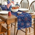 thumbnail image 2 of Sm:)e Firework 4th of July Table Runner 13x72 Inch, Durable and Easy Cleaning Perfect for Independence Day Celebration and Family Gathering,Blue, 2 of 7