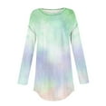 thumbnail image 4 of KIHOUT Tops, Women Tunic Tops for Leggings Tie Dye Print Shirt Casual Long Sleeve Round Neck Loose Tunics Blouse, 4 of 4