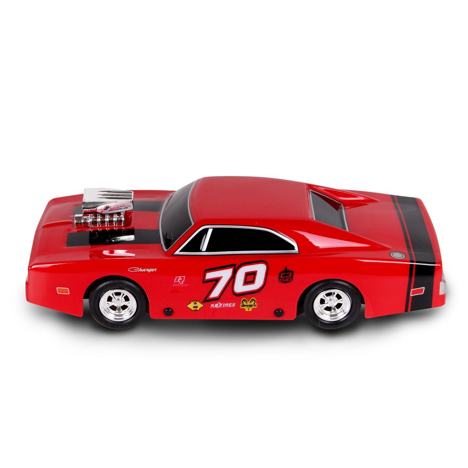 NKOK 1970 Dodge Charger RC Car Red/Black 1:24<br>
