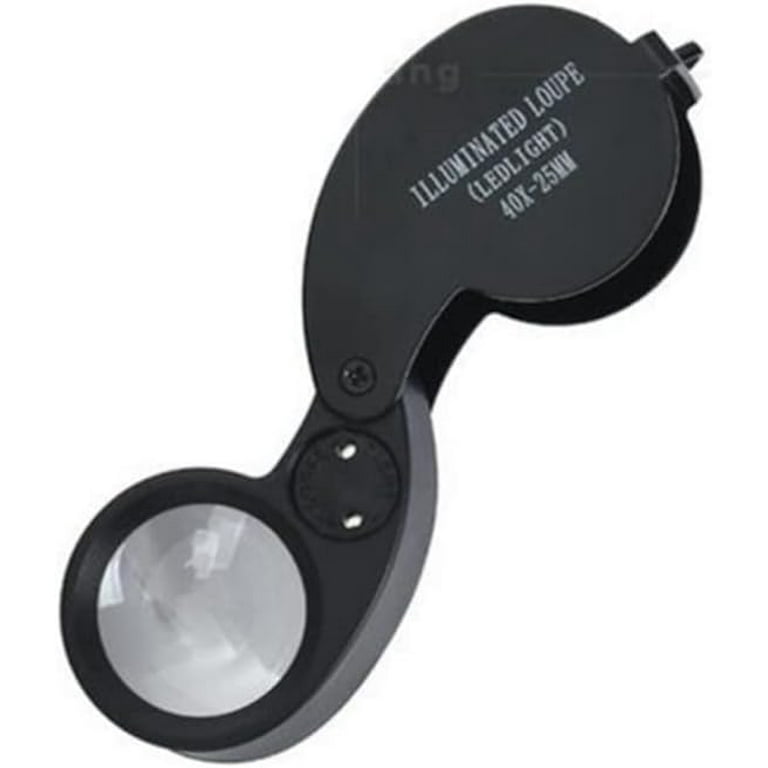 40X Magnifying Loupe Jewelry Eye Glass Magnifier LED Light