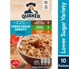 Quaker Instant Oatmeal, Lower Sugar Variety, 1.15 oz, 10 Packets