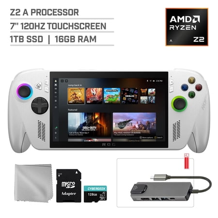 ASUS ROG Xbox Ally 1TB SSD AMD Ryzen Z2 A CPU Gaming Handheld 7-inch Touchscreen 120Hz  Mytrix Hub 128GB MicroSD Card 4 Accessories: 5 in 1 Bundle