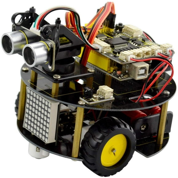 Keyestudio Smart Little Turtle Robot Kit Voiture – Nouveau Kit Voiture V2.0 avec Programmation Graphique et Manuel d'Utilisation pour Robot Arduino Arduino Kits Arduino Learning (Pack)