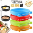 thumbnail image 2 of Bovemsi Egg Steamer Molds Eggs Rings 4PCS Silicone Tool Pancake Cooking Handles Nonstick Kitchen Kitchen，Dining Bar, 2 of 8