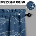 thumbnail image 5 of Kitchen Curtains 24 Inch Short - 3 Panel Set, Shark Whale Dolphin Ocean Theme, Rod Pocket Window Curtain, 100% Polyester for Nautical Farmhouse Kitchen, Easy Wash, 5 of 6