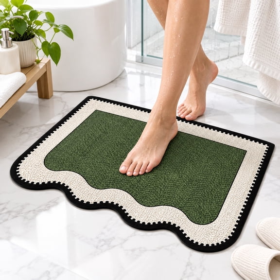Soft Diatomaceous Earth Bath Mat, Absorbent Quick-Dry Non-Slip for Bathroom