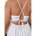 thumbnail image 2 of Plus Size Women Summer Solid Color Side Slit Hem Sexy Spaghetti Strap Dress, 2 of 6