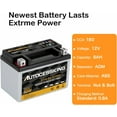 thumbnail image 6 of Autocessking YTX14-BS Sealed AGM 12V 14AH YTX14-BS Motorcycle Battery 200 CCA,ATV Powersport Vehical Battery High Performance Maintenance Free For Hondan Suzuki Kawasaki Yamaha scooter snowmobile., 6 of 7