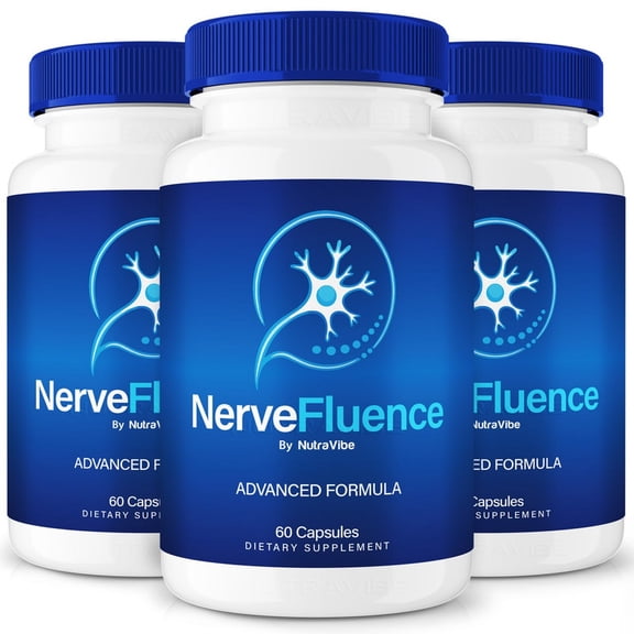 (3 Pack) NerveFluence – Natural Daily Support Blend for Nerves, Memory & Focus |Nerve Fluence Easy-to-Take Capsules (180 Capsules)