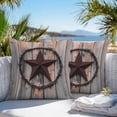 thumbnail image 5 of Outdoor Waterproof Pillow Covers Retro Country Texas Western Star Decorative Throw Pillow Protectors for Patio Sofa Garden Couch,26x26in 2 Pack, 5 of 9