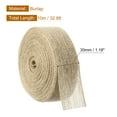 thumbnail image 2 of Unique Bargains 1 Roll Natural Burlap Fabric Ribbon 1-1/4 Inch Burlap Wired Ribbon Rustic Ribbon, 2 of 5