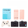 thumbnail image 4 of Juego de calculadora con control remoto, mango para teléfono móvil, cámara, pegamento para dientes, muela, música, juguete para masticar de silicona para bebé, 4 of 6
