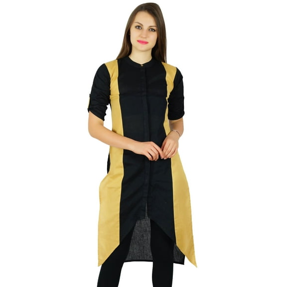 Bimba Womens Asymmetrical Kurta Regular Fit Khadi Cotton Kurti Tunic Casual Formal Clothing