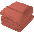 thumbnail image 5 of DNG Creations 1 Piece Luxurious Half Pinch Pleated Comforter Long Lasting 100% Egyptian Cotton, 800 TC 550 GSM All Season ( Twin/Twin XL Size ) Solid Brick Red Colour, 5 of 8