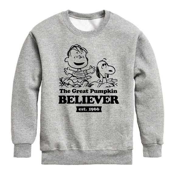 Peanuts - The Great Pumpkin Believer - Toddler And Youth Crewneck Fleece Sweatshirt