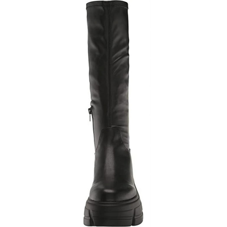 Steve Madden Tero Black Side Zipper Round Toe Chunky