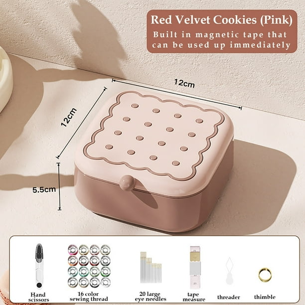 Kit de costura magnética para viaje, suministros magnéticos portátiles, kit de herramientas de costura magnética, caja pequeña, herramientas de costura, bordado para mujeres, herramientas de costura,