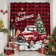 thumbnail image 2 of Christmas Tree Truck Shower Curtains for Bathroom, Winter Candle Snowflakes Red Plaid Waterproof Fabric Shower Curtain for Bathroom Bathtub Decoration, Machine Washable, 36"x72", 2 of 9