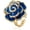 Blue, variant on CZ Rose Flower Promise Ring for Women Girls Statement Diamond Crystal 3D Enamel Flowers Adjustable Open Wrap Finger Rings Comfort Fit Vintage Elegant Wedding Valentine Holiday Jewelry Gift