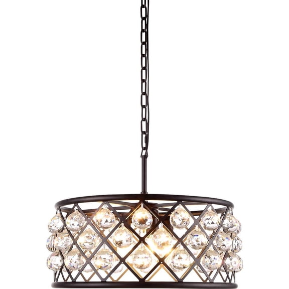 Pendant MADISON 5-Light Polished Nickel Clear Crystal Glass Faceted Roya EL-3488