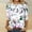 White, variant on QENGING Women's Short Sleeve 3/4 Sleeve Retro Round Neck Easter Floral Printed Loose Juniors Tops Blouse
