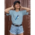 thumbnail image 2 of Pastell Blue Jay Bird T-shirt Women's -Ashvin Harrison Designs, Female Medium, 2 of 4