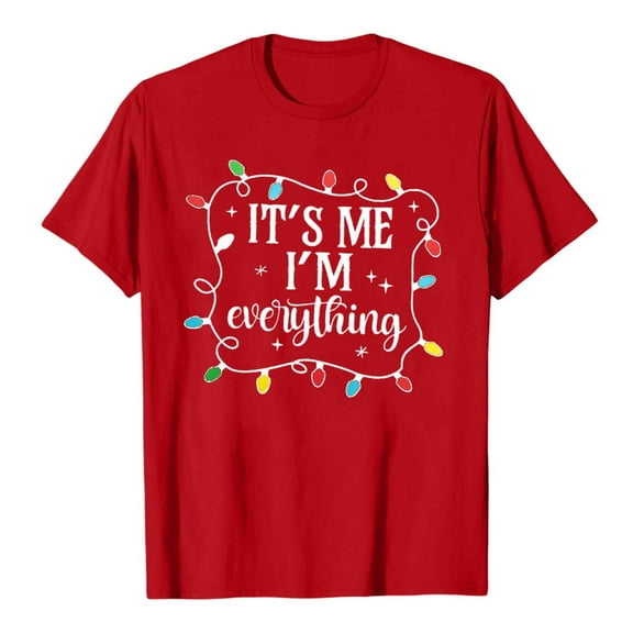 Bibifish Womens T-Shirts Summer Christmas Short Sleeve Crewneck Tee Shirts Soft Cozy Letter Print Party Graphic Tee Shirts For Ladies