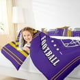 thumbnail image 4 of Feelyou Rugby Sport Player Bedding Comforter Set for Teens, Purple Gold Cartoon Twin Comforter Sets, Football Soccer Theme Reversible Bedding Set, Lightweight Room Decor, 2pcs, 4 of 8