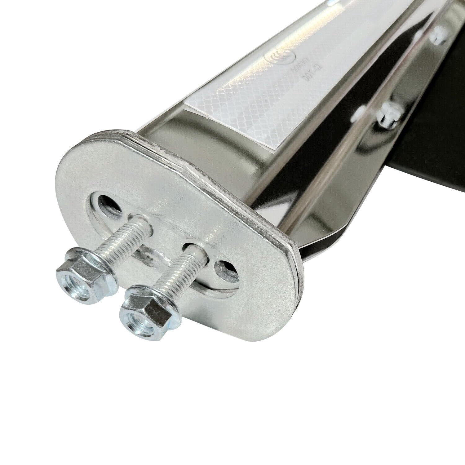 Pair Angled Spring Loaded Mud Flap Hanger Bracket with Angled Splash Guard Mudflap 24"x30" for Semi Truck Trailer, 1-1/8'' 1.125'' Bolt Stainless Steel