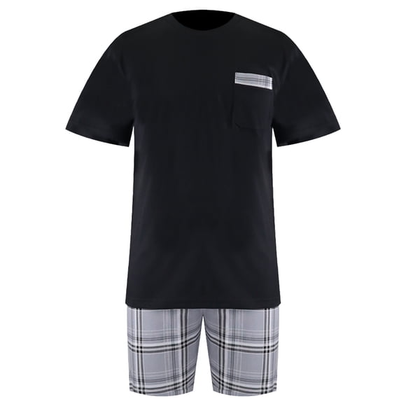 Pijama George para Caballero Set Playera Manga Corta Negro con Short Talla CH 2 Piezas