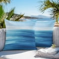 thumbnail image 5 of Waterproof Throw Pillow Covers Set of 2, 16x16 Inch Blue Coastal Wave Decorative Pillowcases Outdoor Pillow Slip Cushion Covers Set for Couch Tent Summer Nautical Oil Painting Ocean, 5 of 7