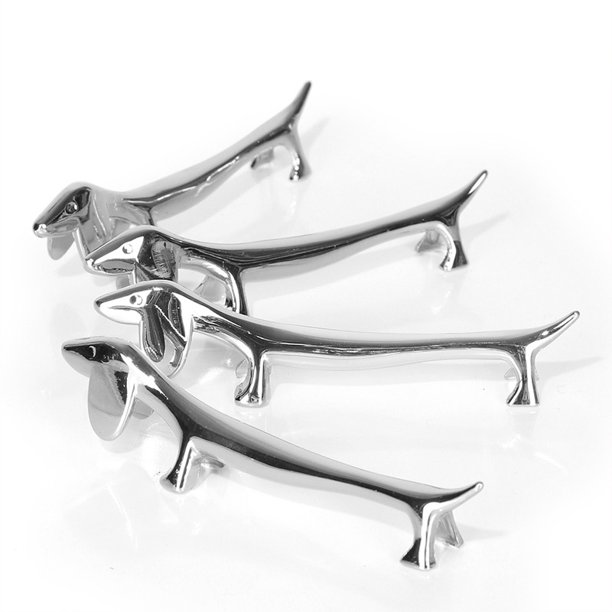 Soporte para palillos de 4 piezas, almohada de descanso para palillos de plata, estante para palillos de aleación de Zinc, soporte para cuchara, tenedor, cuchillo, vajilla, cepillo