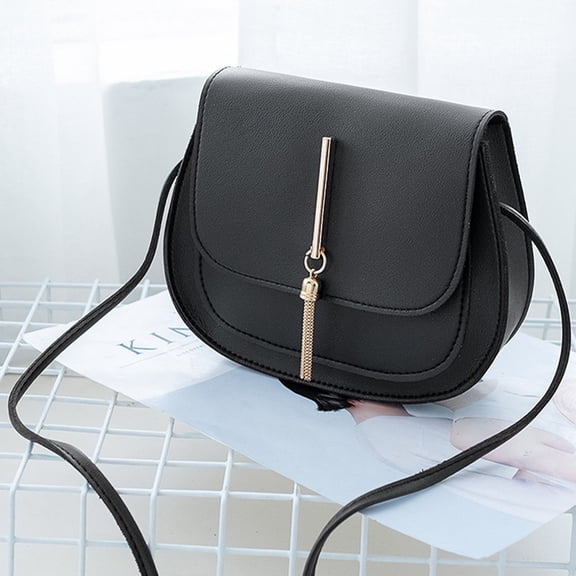 Small Crossbody Bags For Women Trendy Flap Saddle Purses With Tassel Vegan leather Shoulder Bag