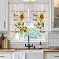 thumbnail image 6 of Sunflower Swag Curtains for Kitchen/Bedroom/Living Room, Vintage Botanical Scalloped Curtains 63 Inch Long, Rod Pocket Window Swag Topper Curtains Valances 2 Panels Set 36"x63", 6 of 8