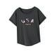 thumbnail image 5 of Camiseta para mujer verano cuello redondo suave cuello redondo camiseta para playa compras calle M, 5 of 7