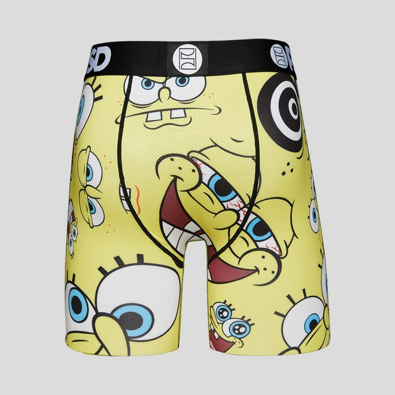 Men's PSD Yellow Spongebob Faces Boxer Briefs - 2XL