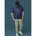 thumbnail image 2 of Galactic Smiley - Cosmic Orbit Emoji Graphic Men's T-shirt, 2 of 4